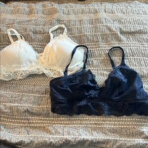 Nautica Bralette Set - White & Navy